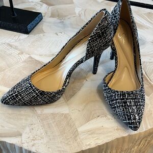 Jessica Simpson Black and White tweed Heels